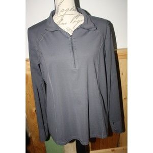 Xersion Quick-Dry Pullover LS Gray Sz L 1/4 Zip Workout Running Athletic GUC